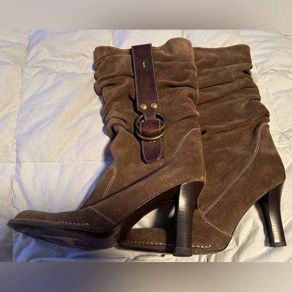 Coach Slouchy Brown Suede boots size 9 B - Picture 3 of 9